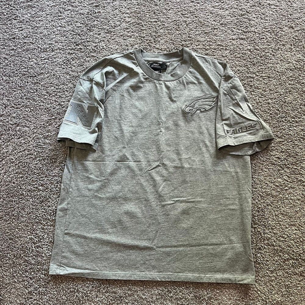 NFL Pro Standard Philadelphia Eagles Embroidered Shirt Grey Mens Size Large